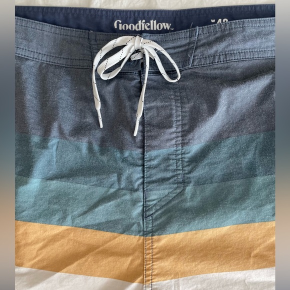 GOODFELLOW & CO. Striped Swim Board Shorts Trunks Size 42 Dadcore Resortwear - Picture 9 of 10
